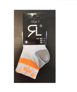 Soquettes Cyclisme RAFA'L MINI CELESTE 2 BLANC/ ORANGE