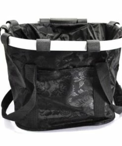 Panier Avant De Vélo P&A Amovible Noir à Fleurs -accessoires de vélo Ventes panier tissu synthetique imprime 1 big