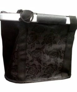 Panier Avant De Vélo P&A Amovible Noir à Fleurs -accessoires de vélo Ventes panier tissu synthetique imprime big