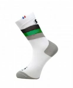 RAFA'L Chaussettes Hautes Rafal Stripes Carbone Blanches Vertes